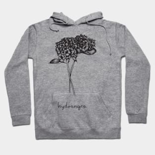 Hydrangea linedrawing Hoodie